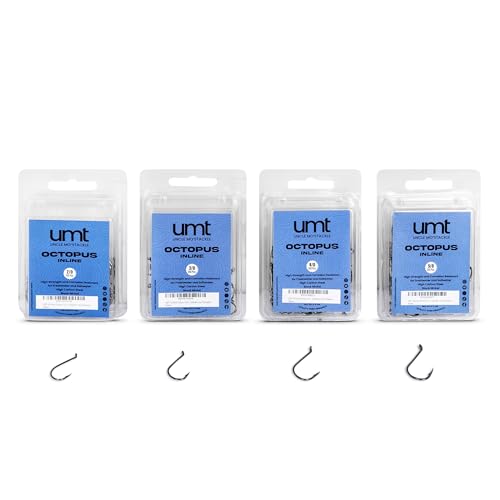 UMT - 100 Pack Octopus Fishing Hooks Sizes 2/0 3/0 4/0 & 5/0 Black Nickel High Carbon Steel - Superior Terminal Tackle for Saltwater and Freshwater - size: 5/0 - 100pcs