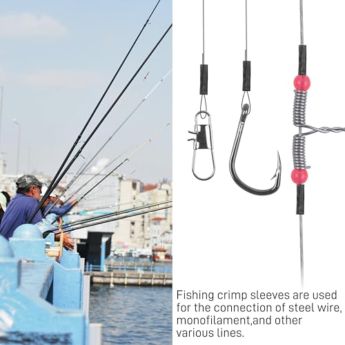 Fishing Crimp Sleeves, 100pcs Single Barrel Crimp Sleeves Brass Copper Crimping Loop Sleeves Black Oxidized Fishing Line Crimps Tube Connector Wire Leader Rigging Tackle - size: Inner Dia 2.8mm-100pcs