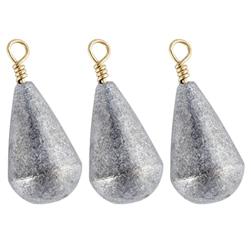Dr.Fish 30 Pack Bass Casting Sinker Weights Lead Bell Drop Shot Weights with Brass Swivels Weight Freshwater Fishing Lead Sinker - size: 1/2oz-30 Pack