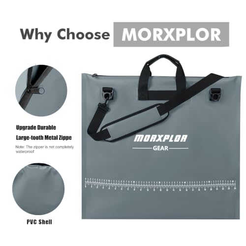 MORXPLOR Fish Bag Heavy Duty Tournament Fishing Weigh in Bag 26x23 19x34 inches - color: Deep Grey
