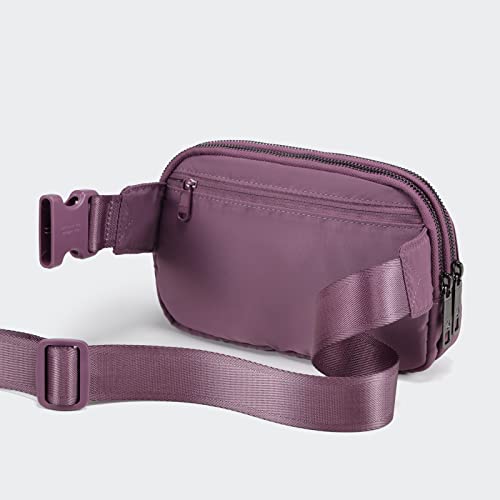 Pander Everywhere Belt Bag for Women, 5 Zipper Pockets Nylon Crossbody Fanny Pack Purse (Purple Lavender) - color: Purple Lavender