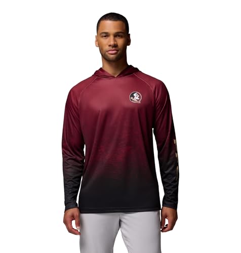 Columbia Men's Collegiate Super Terminal Tackle Hoodie - color: Fsu - Cabernet/Black, size: Large