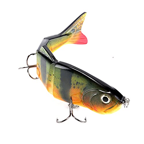 10in Multi Jointed Swimbait Fishing Lures Bait,4 Segment Big Giant Sinking Fishing Bass Lures,Crankbaits Swimbaits with Treble Hook - color: 10in,4.76oz-Color B
