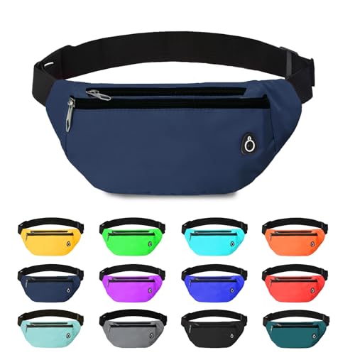 Fanny Pack for Women Men,Crossbody Fanny Pack Water Resistant Sports Waist Bag Pack, Belt Bag for Travel Hiking Running - color: 1pack-darkblue