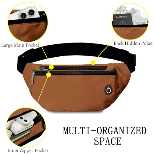 Fanny Pack for Women Men,Crossbody Fanny Pack Water Resistant Sports Waist Bag Pack, Belt Bag for Travel Hiking Running - color: 1pack-blown
