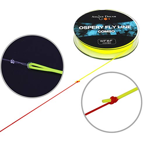 100FT WF3F WF5F WF8 Fly Fishing Line Combo Weight Forward Fly Line with Braided Backing Tapered Leader Preload Fly Line with Welded Loop - color: Orange, size: WF 8F Fly Line Combo