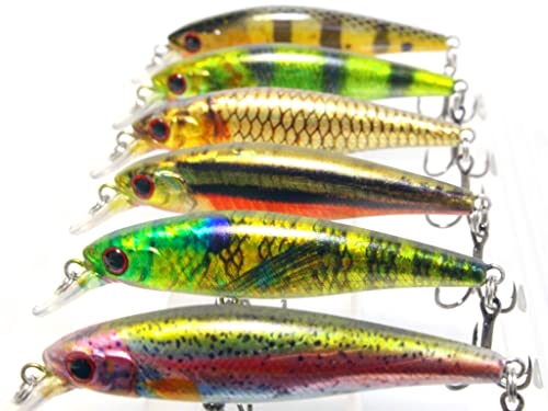 Minnow Crankbait for Bass Fishing Bass Lure Jerkbait Fishing Lures and Tackle Box - color: HM762KB
