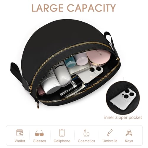 Checkered Nylon Crossbody Bag Bum Bag for Women Mom Large Checkered Fanny Packs with Adjustable Strap - color: Black