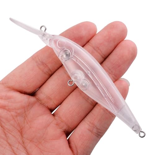 20pcs/25pcs Fishing Blanks Lures Kit Fishing Topwater Unpainted Swimbait Unpainted Crankbaits Hard Baits DIY Lure for Bass Salmon Trout Saltwater and Freshwater - color: 20PCS 4.3″/0.3oz