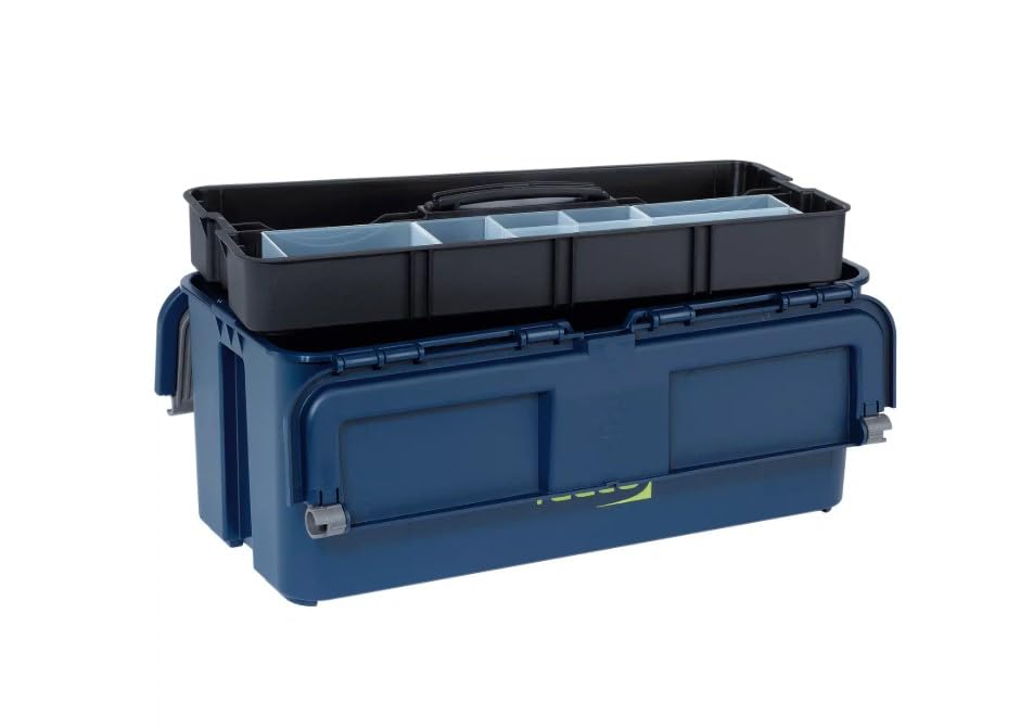Raaco Tool Box with Removable Trays – Durable Plastic Polypropylene (PP) Organizer with Handle, Stackable & Lockable, 66 lb Load Capacity (Compact 20) - style: Close