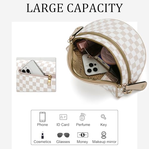 KKXIU Crossbody Sling Bag for Women Trendy Fanny Pack Vegan Leather Chest Bag | Trendy - color: 2-beige