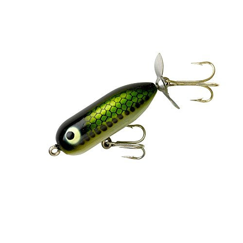 Heddon Torpedo Prop-Bait Topwater Fishing Lure with Spinner Action - color: Baby Bass, size: 1/8 oz (1 1/2 Inch)