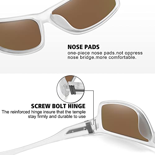 STORYCOAST Polarized Sports Sunglasses for Men Women Unbreakable Frame Cycling Fishing Driving - color: 3pack-black+clear/Blue+clear/Green