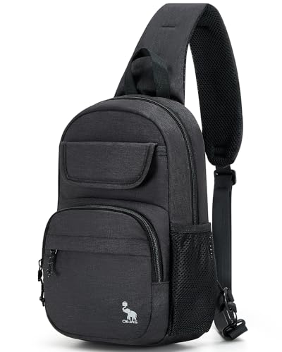 OIWAS Sling Bag Crossbody Backpack for Men, One Strap Backpack Hiking Daypack Chest Bag for Women - color: Black