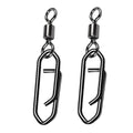 Atibin High Strength Fishing Clips Swivel Freshwater Saltwater Fishing Snaps Connector Rolling Barrel Swivels Fishing Clip Speed Change Black Nickel - size: Size 7+S (26lb) 50 pcs