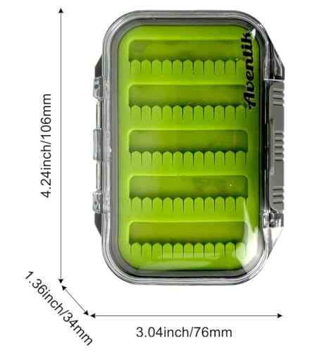 Aventik Silicone Fly Fishing Box Jig Box Waterproof Streamer flies Case Double Sided Clear Lid Storage Lure Case Saltwater Freshwater (XSA:4.24x3.04x1.36inch) - style: XSA:4.24x3.04x1.36inch