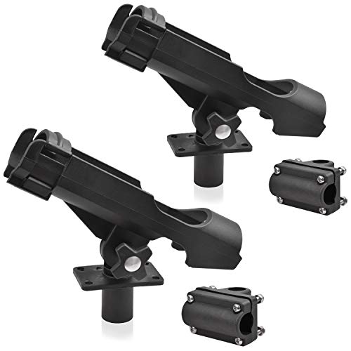 Fishing Rod Holders for Boat Adjustable Fishing Pole Holder with Large Clamp Folding Rod Racks Holder - color: 2pcs #4 Multi-Positional Mounting