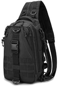 Tactical 10L MOLLE Bag for Fishing Trekking Survival Camping Fitness | Multiple independent pockets, tackle box slots,High-strength nylon,Multiple independent pockets, tackle box slots - color: Black