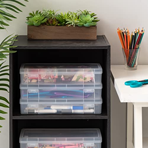 IRIS USA Clear Storage Cases, 10-Pack, |Made in USA|, Plastic Bead Organizing Containers with Snap Lid for Arts, Crafts, Ephemera, Stickers, & Dance Cheer, Clear - Large - size: 10 - Pack, style: Large