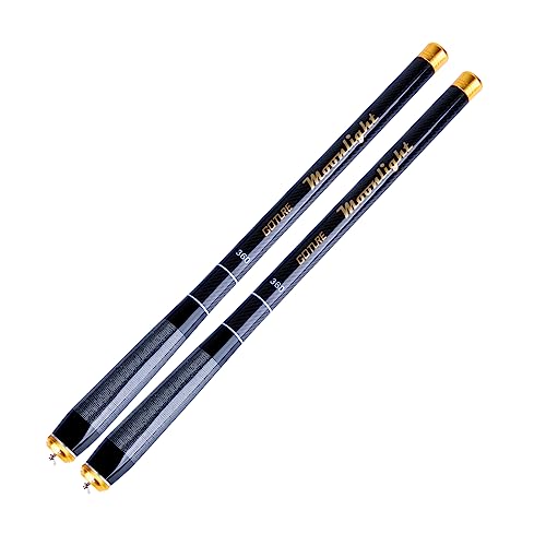 Goture//Telescopic Tenkara Fishing Rod Kit//Ultralight Travel Fishing Rod,Portable Collapsible Bass Crappie Rod, Carbon Fiber Inshore Stream Trout Pole 10 12 15 18 21 24 Free Tip Set(Top 3 Segment) - color: 2 Piece Moonlight Series (Not Include Extra Tips