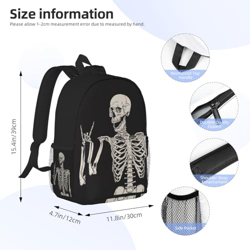 Halloween Skeleton Funny Skull Backpack For Teenage Girls And Boys Cute Kids Backpacks Children School Bag - color: Halloween Skeleton Funny Skull