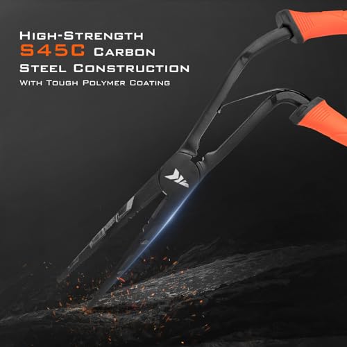 KastKing Paradox Fishing Pliers, Angled Fish Lip Gripper, Saltwater Resistant 420 Stainless Steel Fishing Tools, Fishing Pliers Hook Remover with Ergonomic Handle, Fishing Gifts for Men - style: E:11" Pistol Grip