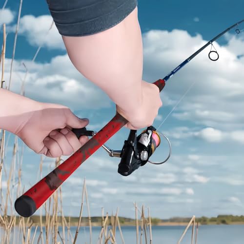 Camo Pattern Heat Shrink for Tennis Rackets & Tool Handles - No Residue, Durable Fit (30mm Diameter, 1.65 ft Length, Gray Camo Color) - color: Red Camo, size: 35mm dia. x 1.65 ft long