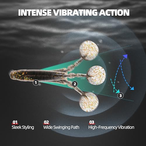 30pcs Soft Plastic Swimbaits with Paddle Tail, T-Tail Fishing Lures for Vertical Jigging and Casting, Freshwater Swimbaits for Bass, Trout, Walleye & Crappie - color: Segmented, 2.5''