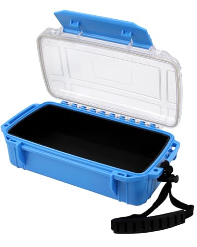 Waterproof Dry Box Waterproof Storge Container Small Water Proof Drybox for Kayaking Boat Dry Box Blue Protective Case, 8.5" L x 5" W x 2.8" H
