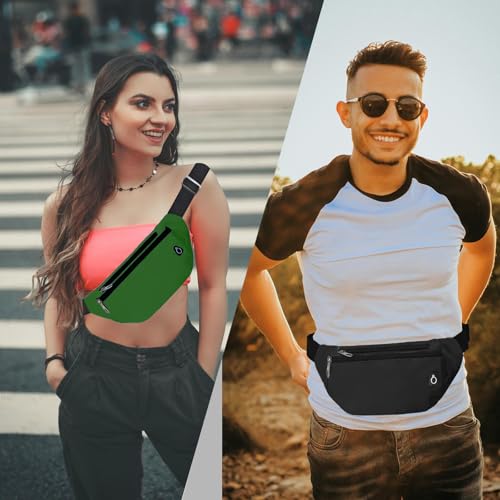 Fanny Pack for Women Men,Crossbody Fanny Pack Water Resistant Sports Waist Bag Pack, Belt Bag for Travel Hiking Running - color: 1pack-grassgreen