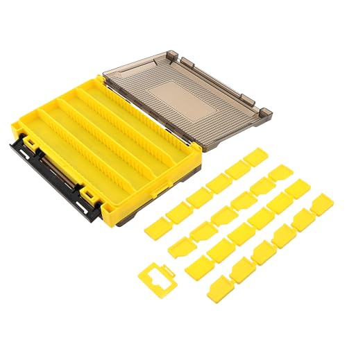 Fishing Accessories Storage Box, Double Sided Tackle Boxes Hook Organizer, Fishing Lure Case for Lure Bait Accessories (Yellow) - color: Yellow