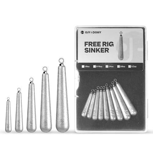 27/30 PCs Free Rig & Drop Shot Weights - Skinny Teardrop Fishing Sinkers (1/8 3/16 1/4 3/8 1/2oz) | Die-Cast Lead-Antimony Alloy | Mixed Kit Available - size: 1/4oz - 30Pack