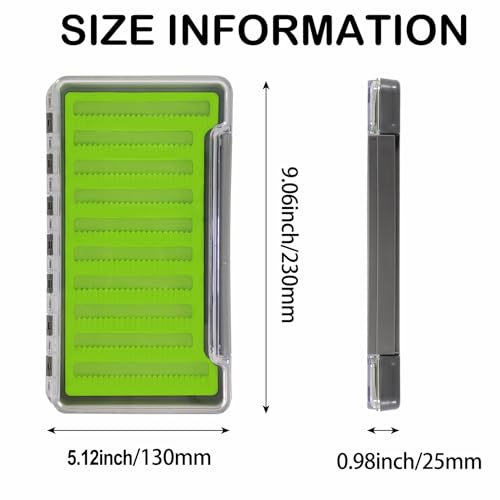 Aventik Waterproof Fly Box Clear Lid with Deep Design Silicone Tackle Box for Large Flies & Jig Heads Durable Lightweight Fly Fishing Storage Case(H048XLA-SF) - style: H048XLA-SF