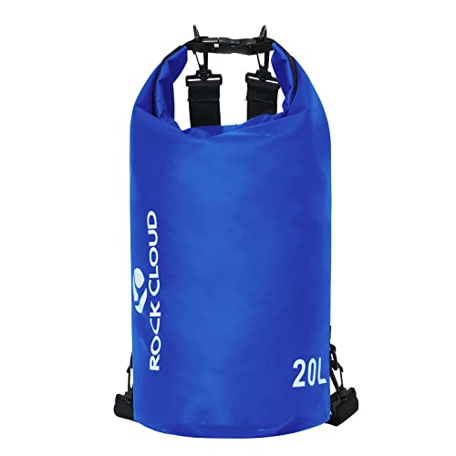 ROCK CLOUD Dry Bag Waterproof 20L Dry Sack for Kayaking Rafting Boating Beach Surfing Swimming Canoe Camping Hiking Fishing Ski - color: Blue, size: 20L