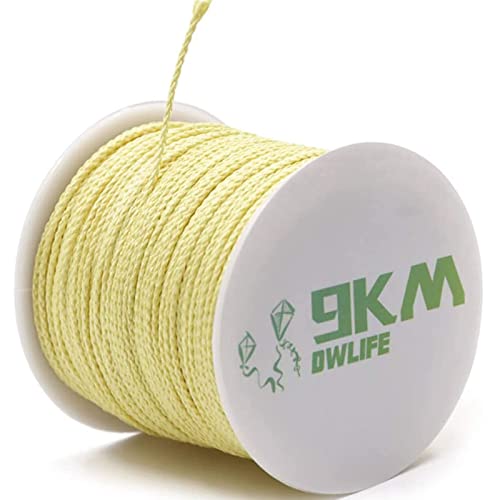 9KM DWLIFE Braided Kevlar Cord, 100lb~2000lb, High Tensile Strength, Abrasion, Flame Retardant, Kite String, Fishing Line, Model Rocket Shock, Tactical Survival Paracord - size: 750lb | 2.3mm(Dia.)x50ft