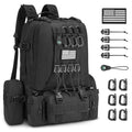 CVLIFE 60L Tactical Backpack for Men Women Military Large Army Rucksack With D-Ring Molle Clips Compass Accessories 3 Day Bug Out Survival Molle Bag Hiking Camping Gym Daypack Backpacks,Black | 3 Day Bug Out Survival Molle Bag, D-Ring Clips & Compass Acce
