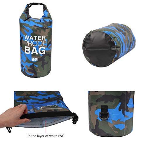 Waterproof Dry Bag 2L/5L/10L/15L/20L/30L, Roll Top Sack Keeps Gear Dry for Kayaking, Rafting, Boating, Swimming, Camping, Hiking, Beach, Fishing with Free Waterproof Phone Case - color: Dark Blue, size: 2L