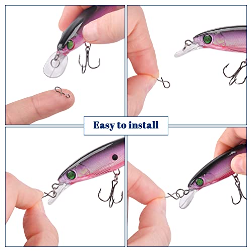 AGOOL Fly Fishing Snap Clips, 100/150pcs Quick Change Lure Clips Micro Fly Swivels Snaps Stainless Steel No Knot Snap Connectors Fly Hook Lure Snap for Flies, Jigs, Lures 3 Sizes - size: Size M-6.6LB-100pcs