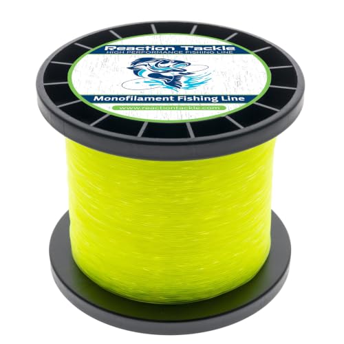 Reaction Tackle Monofilament Fishing Line - Premium Nylon Mono Line, Strong & Abrasion-Resistant, Low Memory for Smooth Long Casts - Freshwater & Saltwater - color: Yellow, size: 25lb (2400 Yards)