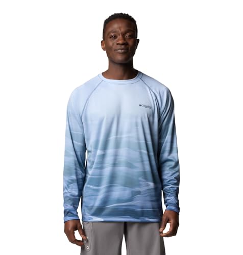 Columbia Men's Super Terminal Tackle PFG Fade Long Sleeve - color: Collegiate Navy/Obsidian Fotw Permit, size: Medium