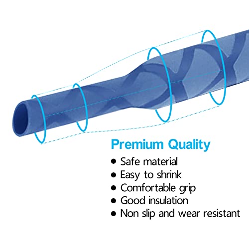 Heat Shrink Wrap Tubing Sleeve for Fishing Rod Grip Handle Cork X-Tube with Non-Slip Insulation Blue (Diameter 35mm, Length 39in) - color: Blue, size: Diamter:35mm Length:39in