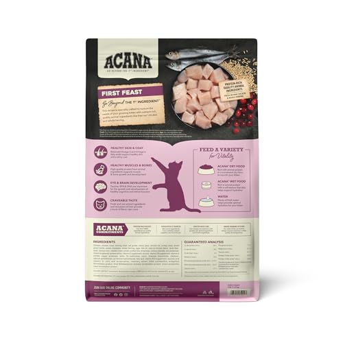 ACANA Dry Cat Food For Kittens First Feast Chicken and Fish 4lb Bag - size: 4 Pound (Pack of 1)