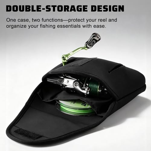 Booms Fishing Spinning Reel Cover, Neoprene Fishing Reel Case, Fit 5000~10000 Spinning Reels, Saltwater Protective Bag with Handle Slot, RC7 X-Large Size