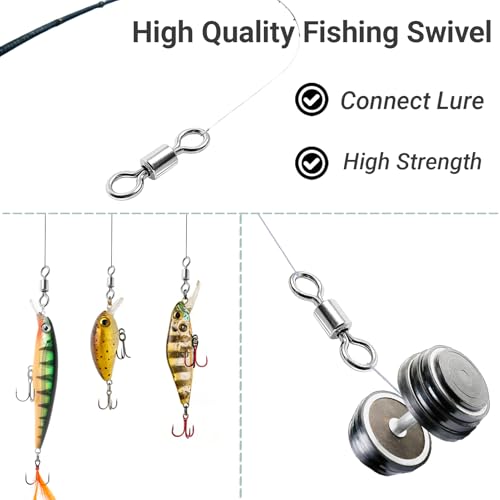 Atibin Stainless Steel Barrel Swivel Snap Saltwater Swivels Fishing High Strength Lure Fishing Swivel Heavy Duty SUS304 - size: #14 (11lb) 100pcs