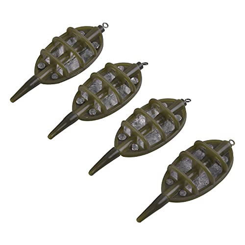 Carp Fishing Method Feeders Set,4pcs Inline Method Feeders with 1pc Quick Release Mould Bait Holder Tool Carp Fishing Tackle Accessories - color: Set C(15g,24g,34g,40g)