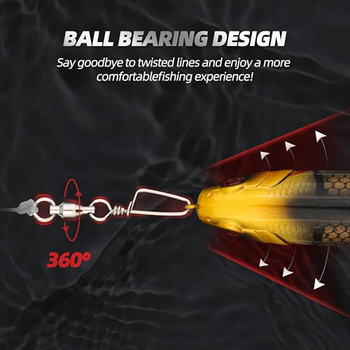 30PCS High Strength Fishing Snap Swivels – Stainless Steel Ball Bearing Barrel Swivels, Corrosion Resistant Fishing Connector Clips for Freshwater and Saltwater - size: 1#