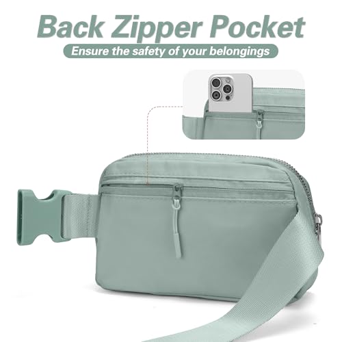 JSJ Mini Fanny Pack for Women & Men,Valentines Day Gifts for Girls Teens Kids Daughter Sister Her,Trendy Stuff Crossbody Bags Cute Everywhere Belt Bags. (Sage Gray) - color: Sage Gray