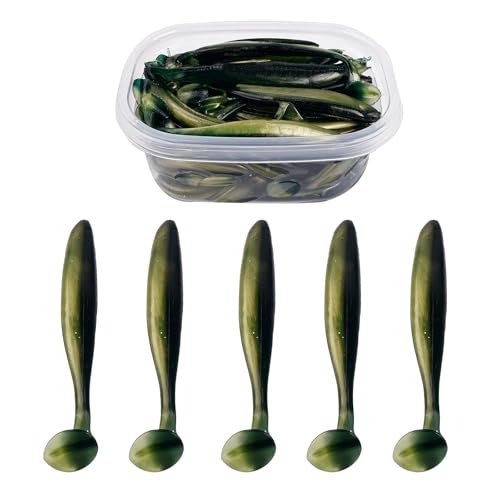 Paddle Tail Swimbaits FS/RE-10 | for Bass Fishing,14 Colors ,Fishing Lures with Flash Blade,Freshwater Saltwater ,Bass Bait,for Trout Catfish Pike - color: Color J, size: 9cm,50pcs