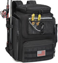 HAMBOLY Fishing Backpack 45L with Rod Holders, Water-Resistant Tackle Backpack for Fishermen, Large Capacity Fishing Gear Bag for Travel Hiking Camping - color: Black
