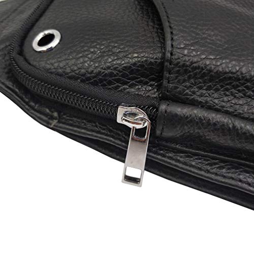Hebetag Leather Sling Bag Crossbody Backpack for Men Women Travel Outdoor Camping - color: #06black